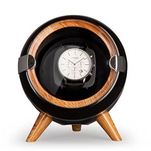 KLARSTEIN Remontoir Automatique de Montres, Boite a Montre Automatique Homme et Femme, Vitrine en Acrylique, Ultra Silencieux, 4 TPD et 3 Modes de Rotation, Rallonge Montres Grandes Tailles, Coffret (Klarstein France, neuf)