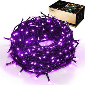 Epesl Guirlande Lumineuse Extérieure, 35M 320 LED Lumière de sapin de noël avec 8 Modes, étanche IP44 pour Chambre Balcon, Jardin, Galustrade, Noël, Intérieur Extérieur Décoration - Violet (EPESL, neuf)