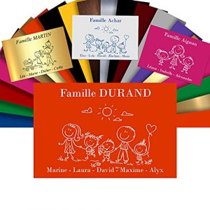 Plaque De Maison Famille Personnalisée Pour Boite Aux Lettres - Plaque Family PVC À Personnaliser - 12x8cm - 24 Motifs Disponibles (Orange) (GRAVURE ET COMPAGNIE, neuf)