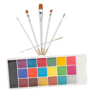 Angoily 1 Ensemble pigment de maquillage du visage peinture UV body painting approvisionnement festival pinceau de maquillage pigment de f&ecirc;te pigment du visage maquillage de fan de foot (Lotra, neuf)
