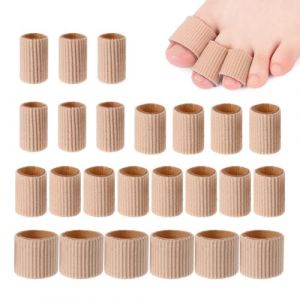 QSZHSL 24 Pièces Protege Orteil, Tube de Coussin d’Orteil, Manchons D’orteil Protecteurs, Protection Orteils,Pansement Cors Au Pied, pour Cors, Ampoules, Callosités, Orteils et Doigts (Qiqing, neuf)