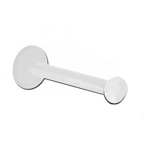 Inoki - Micro labret Bioflex avec disque 2mm pour piercing invisible - Jonc/Tige 1.2 mm, Long. int. 7 mm, &Eacute;l&eacute;ment 2 mm - Transparent (INOKI PIERCING, neuf)