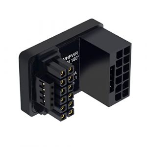 CY Adaptateur 12VHPWR ATX3.0 PCI-E 5.0 Power Modular Adapter 12 + 4 broches vers 12+4 16 broches coudé à 360 degrés en forme de U opposé à l'arrière pour carte graphique 4080 5090TI 16 broches 12 + 4P (CABLECY Official, neuf)