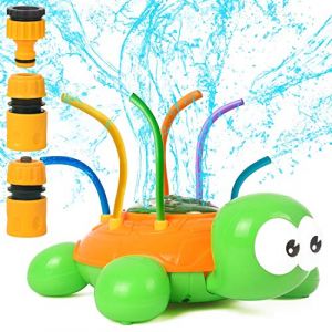 Arroseur Jouet pour Enfants - Arroseur d'eau en Forme de Tortue avec 6 Tubes pivotants, Connecteur de Tuyau supplémentaire, Pulvérisation jusqu'à 2 m, Amusant pour l'été Jouet d'extérieur (YiRAN EU, neuf)