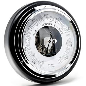 Fischer 1434B-06-100 Barom&egrave;tre int&eacute;rieur - 170mm manom&egrave;tre avec bo&icirc;tier en bois naturel noir - fabriqu&eacute; en Allemagne (Feinger&auml;tebau K. Fischer GmbH, neuf)