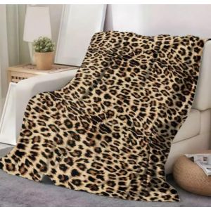 KDFSSIPE Couverture L&eacute;opard - 150x100 Cm Ultra Douce,Couverture Douce Et Chaud Et L&eacute;ger, Jet&eacute; De Canap&eacute; Ou Lit,Couvertures L&eacute;opard Portable D&eacute;co Maison,Imprim&eacute; L&eacute;opards Brun (lejiataitiandabendan, neuf)