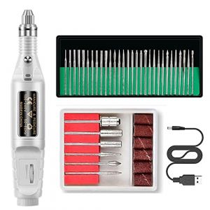 SRMAN Perceuse à Ongles ÉLectrique Perceuse à Ongles Machine à Ongles E File Drill Set Kit pour Ongles Acrylique Gel Nail Glazing Drill,Blanc (XiongTao, neuf)