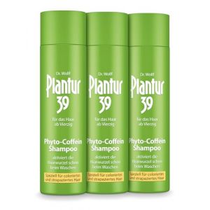 Plantur 39 Lot de 3 shampoings &agrave; la caf&eacute;ine &agrave; la caf&eacute;ine pour femme - 250 ml - Sp&eacute;cial cheveux color&eacute;s et ab&icirc;m&eacute;s - Caf&eacute;ine contre la chute des cheveux chez les femmes - Renforce la croissance des (SMYRNAWHOLESALE, neuf)