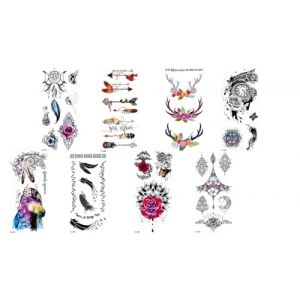 Bois de cerf Tatouage Cheval Tatouage Plume Tatouage Lune Tatouage Fleurs de Lotus Tatouage Temporaire Faux Tatouages Temporaires Faux Tatouages 8 Feuilles Set Fantasy 8 (Beyond Perfection, neuf)