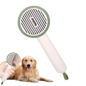 Brosse Slicker Pour Chat - Peigne de Toilettage pour Chaton Avec Bouton,Étrille Anti-Dérapante Fonction UV à Bouton Éjecteur pour Bain et Voyage (Tanweiguan, neuf)