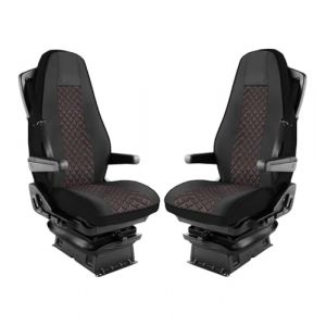 Housses de siège pour Volvo FH4 FH5 (Noir avec coutures rouges) (StoffmeisterLux, neuf)