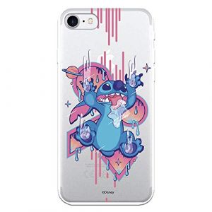 Coque pour iPhone 7 - iPhone 8 Officielle Lilo & Stitch Stitch Graffiti pour protéger votre téléphone. Coque en silicone souple sous licence officielle Disney. (La Casa de Las Carcasas, neuf)