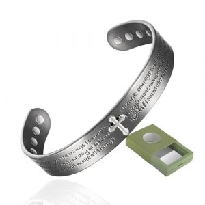 YINOX Bracelet en cuivre magn&eacute;tique super puissant pour hommes et femmes, bracelet classique en cuivre avec 8 aimants NdFeB surdimensionn&eacute;s et bo&icirc;te cadeau de qualit&eacute; sup&eacute;rieure (16,5 cm) (B) (Yinuoshi Magnetic Jewelry, neuf)