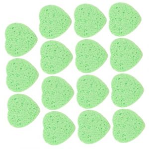 HAMPPLIES 15 pièces Lot de Éponges Visage Forme Cœur Cellulose Douce Nettoyant Exfoliant et Démaquillant Portable Compacte pour Soin Quotidien et Nettoyage Délicat (Chfaan, neuf)