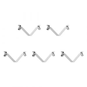 sourcing map 5pcs Double Bouton Kayak Pagaie Ressort Clip 40mm x 5.7mm 65Mn Ressort Acier V-Form&eacute; Creux Soulevage T&eacute;l&eacute;scopique Verrouillage Tube P&ocirc;le Clips pour Parapluie Camping, Argent&eacute; (Weisser Berg, neuf)