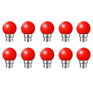 Jiotouhu Lot de 10 2W Ampoule Led Culot B22 Globe G45, Couleur LED Lampe pour l'&eacute;clairage des f&ecirc;tes, Outdoor Patio Party Christmas,Rouge (BTFEU, neuf)