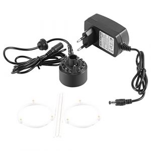 Brumisateur Ultrason,Tbest Brumisateur Ultrason,Beleuchtung Zimmerbrunnen,Brumisateur,Nebler,Brumisateur À Ultrasons 1Pc 12Led Brumisateur Coloré Pour Fontaine D'Eau Étang Avec Adaptateur Secteur 110 (Youluu-cd, neuf)