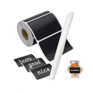 Lot de 120 étiquettes pour tableau noir avec marqueur effaçable – Autocollants pour tableau noir, étiquettes imperméables pour conteneurs, étiquettes à craie à décoller et coller (fenghongg, neuf)