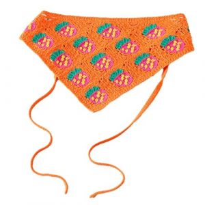 SLXLYH Turban floral extensible pour femme - Foulard tricoté coloré (orange fraise) (anbeidianzi, neuf)
