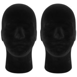 Joskeijky PolystyrèNe Mousse Noire ModèLe Mannequin TêTe Mannequin Stand Affichage Chapeau, 2 X NOIR (Taiyuanqiantuolushangmaoyouxiangongsi, neuf)