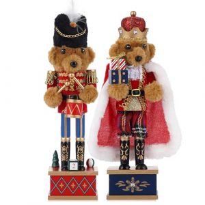 VorFor 2PCS Casse Noisette Noel Puppe,28cm Figurine, Nutcracker Christmas,Casse Noisette en Bois(Tambour Soldat Ourson + Roi Ourson),D&eacute;coration De No&euml;l &agrave; l'int&eacute;rieur,Un Excellent Cadeau De (VorFor, neuf)
