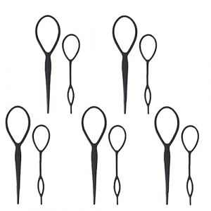 Lot de 5 accessoires de coiffure pour queue de cheval, queue de cheval, boucle de queue de cheval, accessoires de coiffure en r&eacute;sine plastique, noir, lot de 5, 10 pi&egrave;ces, processus professionnel de (SHENGYI XR, neuf)