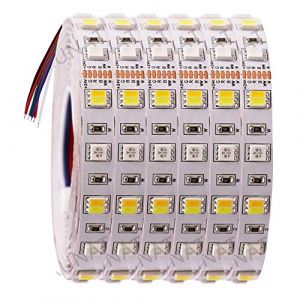 LMIAOM DC12V 24V RGB + CCT bande LED SMD 5050 RVB RGBW RGBWW WWA LED flexible Stripe Corde Ruban Lumi&egrave;res d&eacute;coratives 5 M Nouvelle barre lumineuse LED (Wattage : 24V 5M RGBW) (FFBHD, neuf)