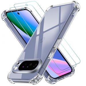ivoler 3 en 1 Coque pour Google Pixel 10 Pro XL avec 2 Pi&egrave;ces Verre Tremp&eacute;, Ultra Transparent &Eacute;tui de Protection en Silicone Antichoc, Souple TPU Anti-Rayures Bumper Housse (AYRmall-AMFR, neuf)