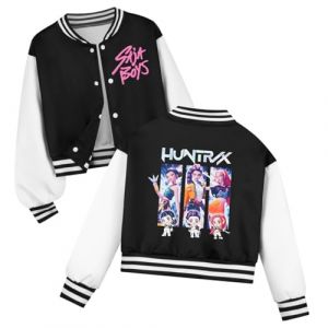 Kpop D-Demon H-Hunters Veste Enfants et Adolescents Veste Varsity Style Baseball, Y2K Style Streetwear avec Motif Anime, Blouson Aviateur pour Gar&ccedil;on & Fille (XINSAHN, neuf)