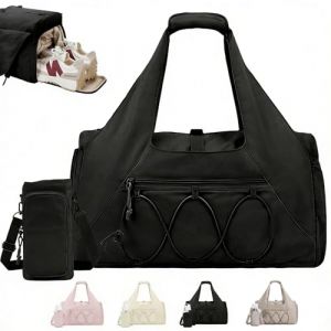 AUNGKWANG Sac de Gym pour Femme, Sac de Voyage L&eacute;ger avec Compartiment &agrave; Chaussures, Compartiment Humide et Sacs de Bouteille d&rsquo;Eau, pour Voyages, Randonn&eacute;e, Natation, Yoga, Weekends (Thriving day by day, neuf)