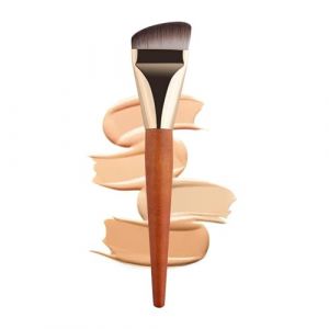 Pinceau Plat Pour Fond De Teint Liquide | Pinceau Fond De Teint Liquide Ultra Fin À Tête Plate | Applicateur De Maquillage Avec Manche En Bois Pour Mélanger La Crème Pour Le Visage (haomn, neuf)