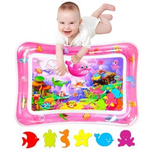 SUNSHINEMALL Grand tapis d'eau Bébé Sans Bpa Tapis de jeu d'eau Bébé Tapis de jeu d'eau Jouets sensoriels Tapis d'éveil Bébé 3 6 9 mois Tummy Time Toys Water Mat (shangle-sunshine, neuf)