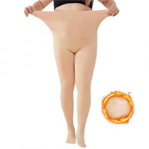 Collant Polaire Femme Grande Taille Thermique &Eacute;pais, Couleur Chair, Opaque Taille Haute (Yididarui, neuf)