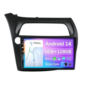 BXLIYER - [8-Core, 6G+128G] - Android 14 IPS Autoradio pour Honda Civic (2006-2012) - sans Fil Carplay + Android Auto - LED Caméra + MIC - 2 Din 9 Pouce - DSP Dab Volant WLAN 360-Caméra Fast-Boot AHD (JOYX Navi, neuf)