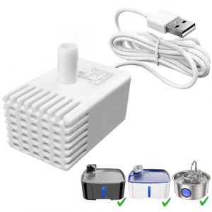 Kittyspout Pompe pour Fontaine a Eau Chat, à Eau Électrique avec Port USB, Ultra Faible Bruit Faible Consommation D'énergie, Pompe Fontaine a Eau de Rechange (yamile, neuf)