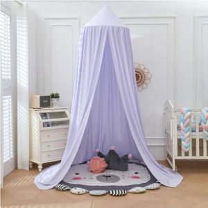 Odot Ciels de Lit Enfants pour Fille et Garcon, Bleu Marine Ciel de lit Bébé Tente Lit Princesse Maison de Jeux, Baldaquin Moustiquaire Décoration pour Dôme Chambre (Violet clair,65cm) (Odot, neuf)