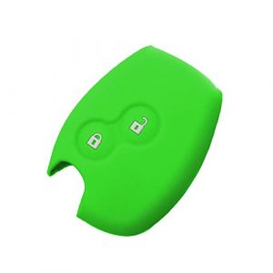 SALPIE Housse Coque de cl&eacute; Silicone T&eacute;l&eacute;commande 2 Boutons Compatible avec Renaul Dacia Logan Sandero Duster Express Clio Twingo Modus Kangoo (Verde Fluo, Cover) (all-technology, neuf)