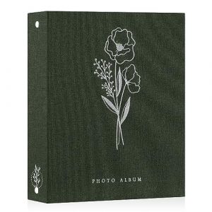 Lanpn Album Photo A4 Petit Format 50 Pochette, Lin Tissu Album pour Vertical Photos Vert (BILLIONRVL, neuf)