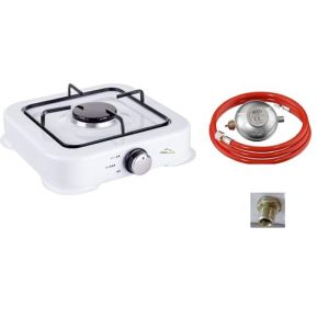 SMH LINE® Réchaud à gaz de camping 1 feu avec tuyau et régulateur - 2,2 kW - Plaque de cuisson de camping - Réchaud de table (smh.shop24, neuf)