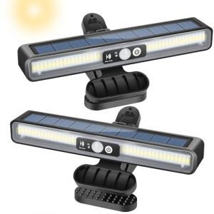 LEKIA Lampe Solaire Exterieur, 2 Pi&egrave;ces Clip On Lumiere Solaires Exterieur &agrave; D&eacute;tecteur de Mouvement, 36 LEDs Lampe Murale Solaire Eclairage Exterieur Solaire pour Cl&ocirc;ture Garage Jardin (6000K Blanc) (LEKIA STORE, neuf)