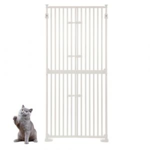 unipaws Barrière pour Chat Extra Haute 190 cm, avec serrures sécurisées, Montage par Pression, Hauteur réglable 1,9–2,5 m, barrière de sécurité intérieure pour Animaux, Blanc (Unipaws, neuf)