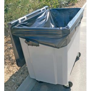Sac Poubelle 1000-1100L X 20 | Housse Protection Conteneur 1000 Litres | Sacs Housses 1100 Litres Noir Opaque | Tous Types Déchets et Ordures | Epaisseur 30µ | Anti Fuites et Anti Salissures (GS SECURITE FRANCE, neuf)