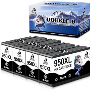 DOUBLE D 950XL Cartouches d'encre pour HP 950 XL/951XL Multipack pour HP Officejet Pro 8600 8100 8610 8615 8620 8630 8640 8660 8625 251dw 276dw (4BK) (DOUBLE D-FR, neuf)