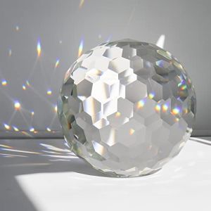 Pendentif en Forme de Boule de Cristal en Verre Transparent - Attrape-Soleil Arc-en-Ciel - Prismes &agrave; Suspendre pour fen&ecirc;tre, Feng Shui, d&eacute;coration de Maison, Bureau, Jardin (150 mm) (Lily Mall, neuf)
