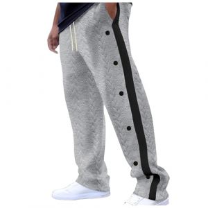 Sonnena Pantalon De Surv&ecirc;tement &Agrave; Bouton-Pression Lat&eacute;ral pour Homme Pantalon Boutonn&eacute; &Agrave; Ouverture Lat&eacute;rale Grande Taille pour Hommes Pantalon de Cargo Jogging Pantalons pour Homme (extensivc, neuf)