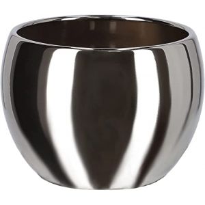 KOTARBAU&reg; Pot de fleurs en c&eacute;ramique, diam&egrave;tre 10 cm, pour fleurs, plantes, argent (KOTARBAU, neuf)