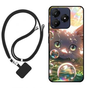 Sunrive Coque Compatible avec Wiko T20,TPU &Eacute;tui Housse Protecteur Souple Gel Mat Back Cover Mignon Motifs Antichoc Case(Bulles Chat)+1x Universelle Dragonne (sunrive, neuf)