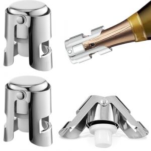 EJRUP Bouchon de Bouteille de Vin P&eacute;tillant,Bouchons &agrave; Champagne/vin en Acier Inoxydable, R&eacute;utilisable,pour Te Sceller Vos Bouteilles de Prosecco ou vin 3 Sacs (Anilalowbility, neuf)