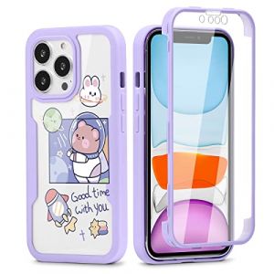 Yoedge Coque pour iPhone SE 2022/SE 2020/7/8 Etui avec Protecteur D'&eacute;cran Int&eacute;gr&eacute; 4,7", 360 Degr&eacute;s Full Body Protection Housse Transparente Antichoc Silicone Int&eacute;grale Rubuste Bumper Case, Astronaute (Herr Dietmar, neuf)