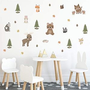 My Nametags&reg; Autocollants Muraux Animaux de la For&ecirc;t | Stickers Muraux Amovibles et Repositionnables qui ne Laisseront pas de R&eacute;sidus sur les Murs | D&eacute;co de Chambre &agrave; Coller pour Enfants (My Nametags, neuf)